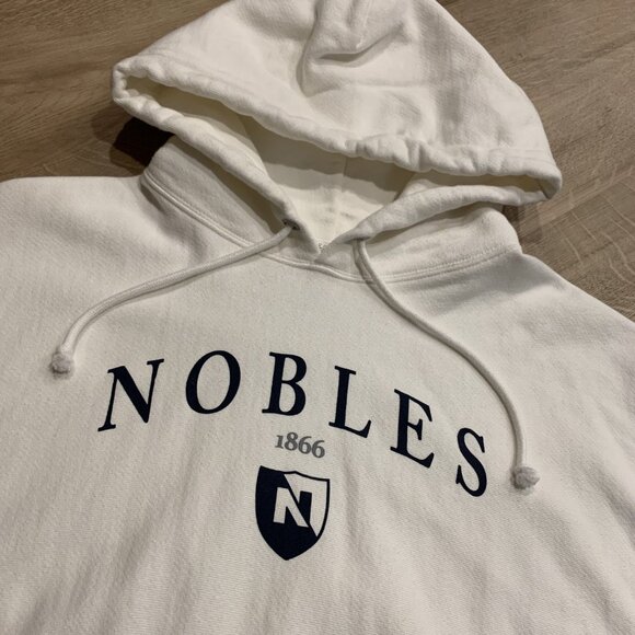 Champion Noble and Greenough School Reverse Weave Nobles Hoodie Mens Large White - Picture 2 of 6